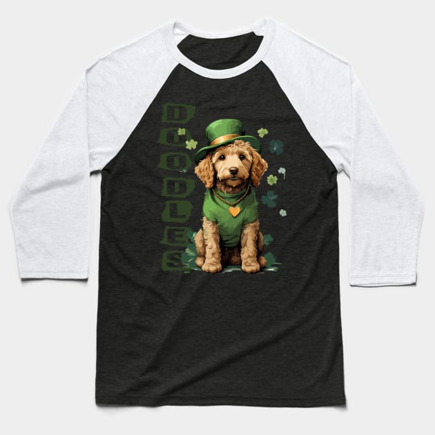 Goldendoodle St. Patrick's Day Cute Doodle Baseball T-Shirt by WOLVES STORE